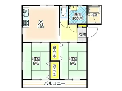 ロイヤルハイツゴードン(2DK/3階)の間取り写真