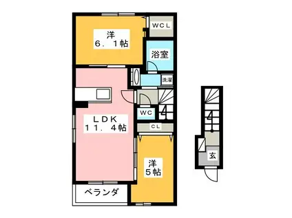 MGM.V(2LDK/2階)の間取り写真