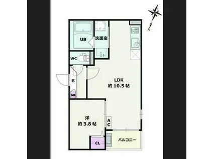 JACK YAMATOI(1LDK/2階)の間取り写真