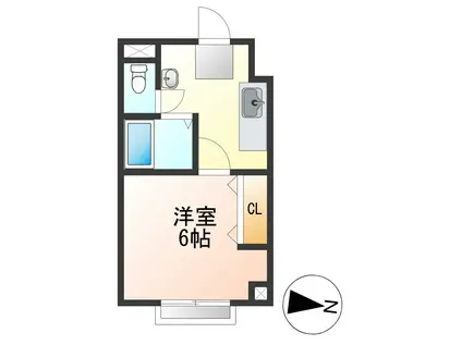 ドリームパレス荒楯(1K/2階)の間取り写真