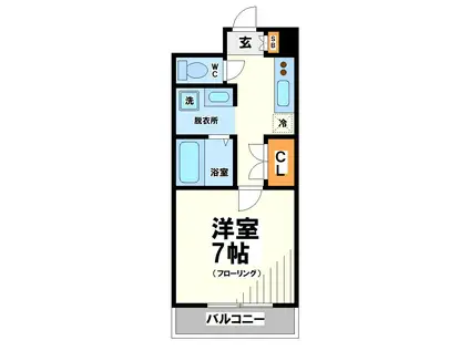 キングスコート(1K/2階)の間取り写真