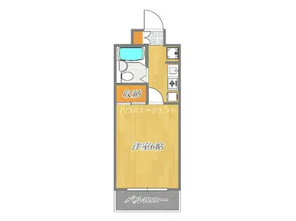 キャピタルコートV(1K/6階)の間取り写真