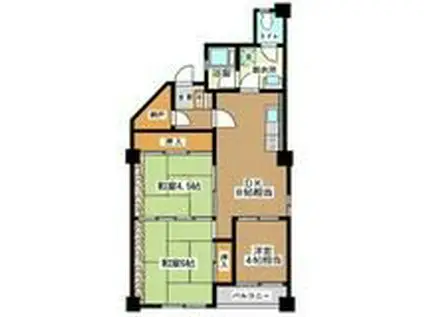 南砂2号棟(3DK/2階)の間取り写真