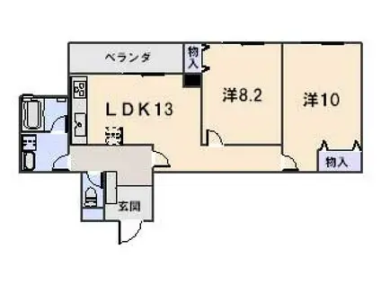 クレセントみささぎ(2LDK/3階)の間取り写真
