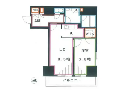 フェアステージ武蔵野(1LDK/9階)の間取り写真