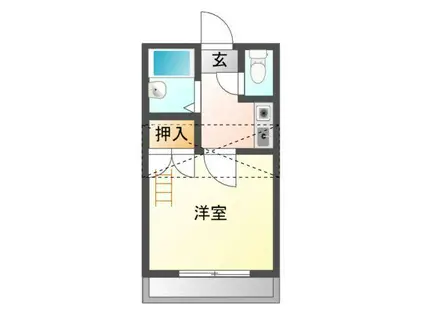 西川原第3レジデンス(1K/2階)の間取り写真