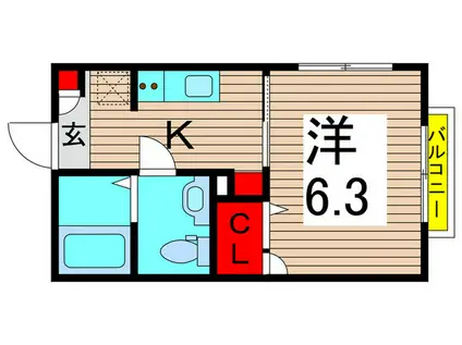 サザンEXIII(1K/1階)の間取り写真