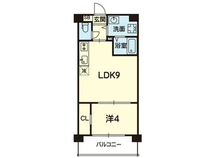 モン・プレジール大江(1LDK/4階)の間取り写真