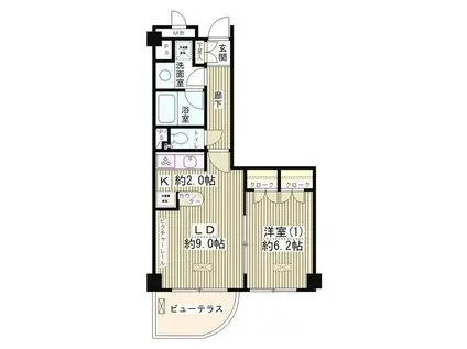 LAPYUTA(1LDK/7階)の間取り写真