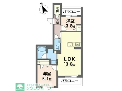 エー レジデンス(2LDK/3階)の間取り写真