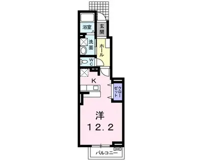 キングダムA(ワンルーム/1階)の間取り写真