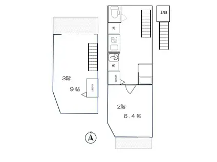 ハルミメゾン亀有(2K/2階)の間取り写真