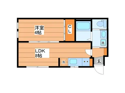 リヴェール南鍛冶町(1LDK/1階)の間取り写真