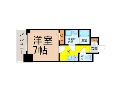 エスリード名古屋STATION ウエスト(1K/8階)の間取り写真