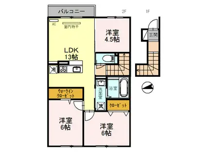 アルカンシエル(3LDK/2階)の間取り写真