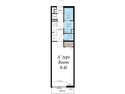 リブリ・大沼(1K/3階)の間取り写真