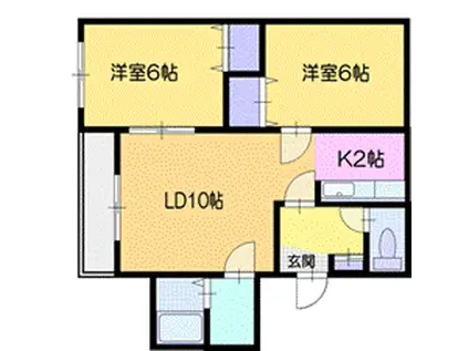 ヴィル・プレジール(2LDK/3階)の間取り写真