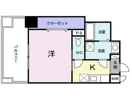 大一フロント(1K/4階)の間取り写真