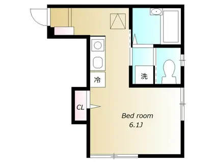 ハレレア小林(ワンルーム/1階)の間取り写真