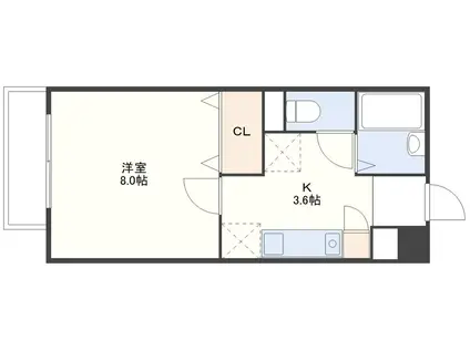 アーバンコート大橋(1K/3階)の間取り写真