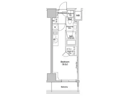 ザ・パークハビオ入谷(ワンルーム/12階)の間取り写真