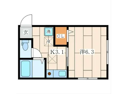 アミティエ(1K/1階)の間取り写真