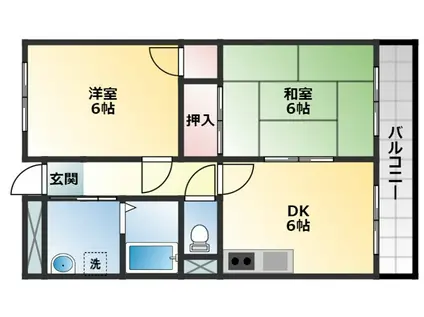 パレ・ド・フランセ(2DK/3階)の間取り写真