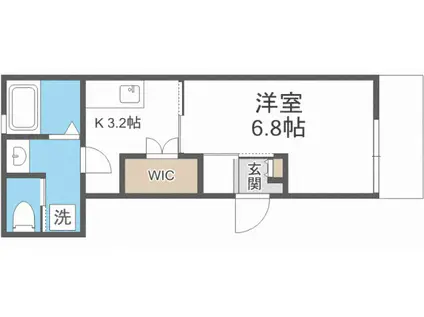 ユアメゾン阪南町(1K/1階)の間取り写真