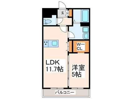 NORE(1LDK/2階)の間取り写真