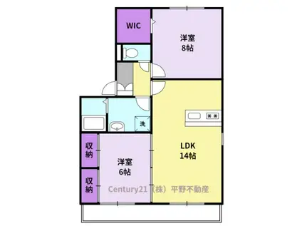 クレールⅡ A棟(2LDK/2階)の間取り写真