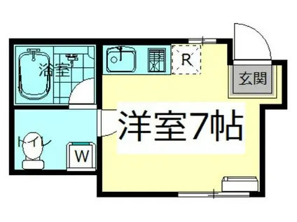 ヴィラフローラルII(ワンルーム/2階)の間取り写真