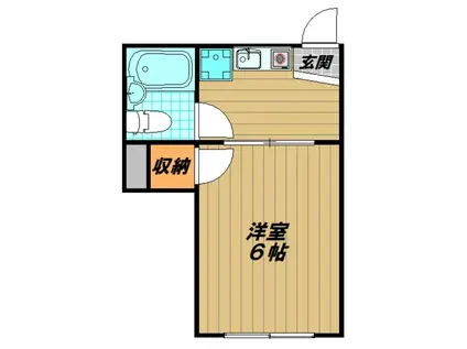 ツイン村雨(1K/1階)の間取り写真