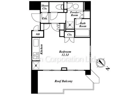 プレミアステージ市ヶ谷河田町(1K/4階)の間取り写真
