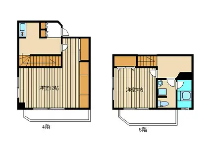 葵ビル(2K/4階)の間取り写真