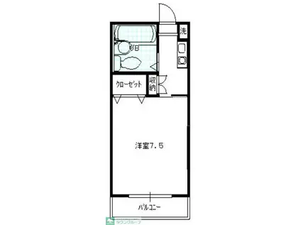 コーポヤチヨ(1K/2階)の間取り写真