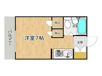 コーポ伊藤II(ワンルーム/1階)の間取り写真