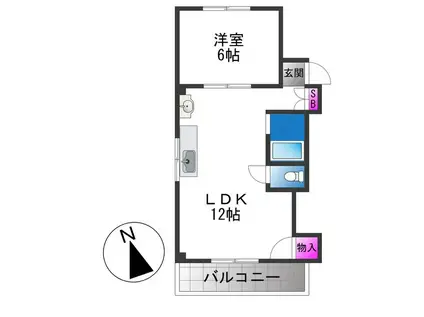 ロアール金岡(1LDK/3階)の間取り写真