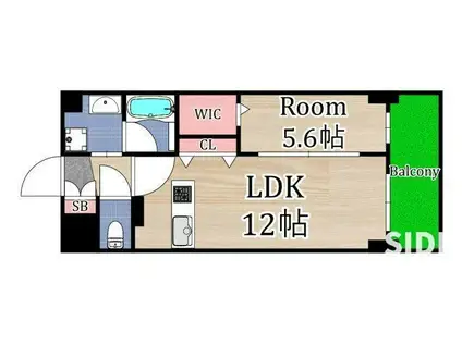 リーブル(1LDK/3階)の間取り写真