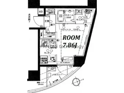 クレヴィスタ武蔵小山(ワンルーム/2階)の間取り写真