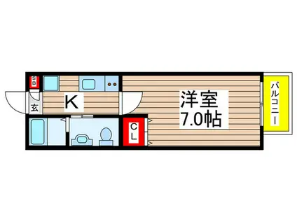 クオリティア天戸町(1K/2階)の間取り写真