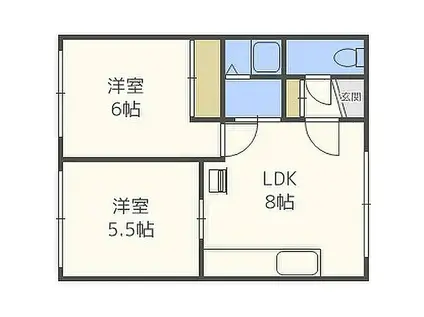 ハイグレード86(2LDK/1階)の間取り写真