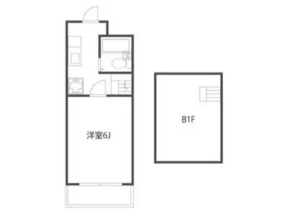向ノ岡マンション(1K/1階)の間取り写真