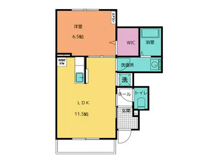 リヴェール天神(1LDK/1階)の間取り写真