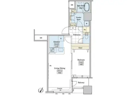 レジディアタワー上池袋タワー棟(1LDK/17階)の間取り写真