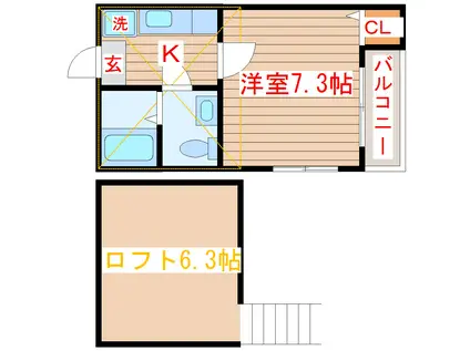 サザンパラダイス(1K/1階)の間取り写真