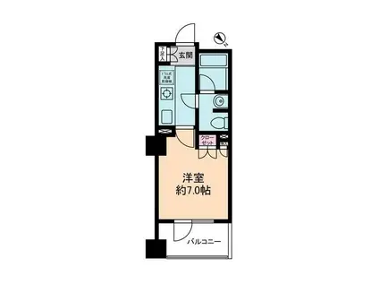 グランスイート明石町(1K/3階)の間取り写真