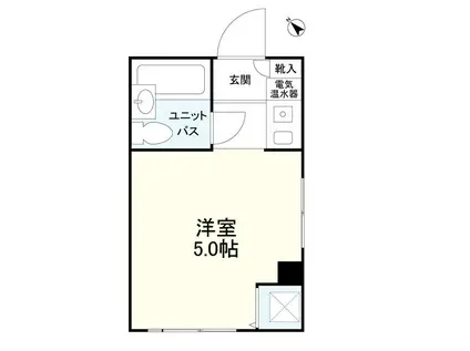 東急目黒線 不動前駅 徒歩7分 無 3月初旬入居可 最上階(ワンルーム/4階)の間取り写真