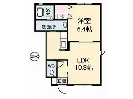 グランドール春日(1LDK/1階)の間取り写真