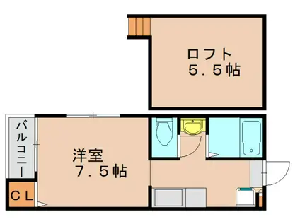 レガリータ天神東(ワンルーム/1階)の間取り写真