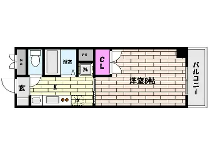 ベルエアー住吉(1K/9階)の間取り写真